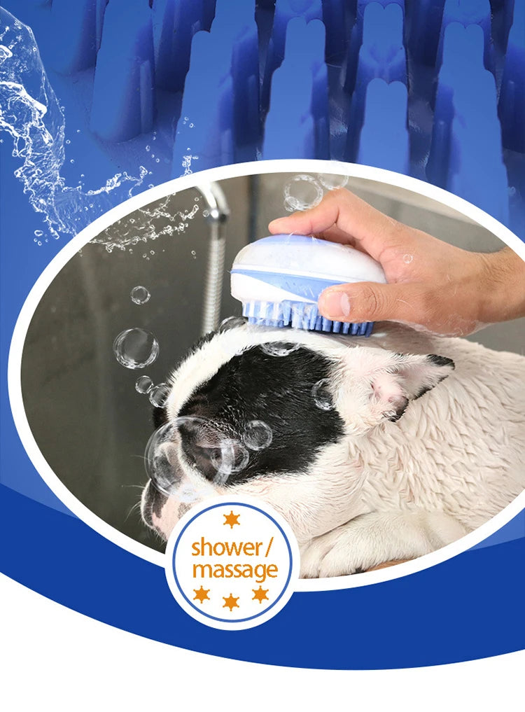 2-in-1 Pet Bath Brush & Shampoo Dispenser