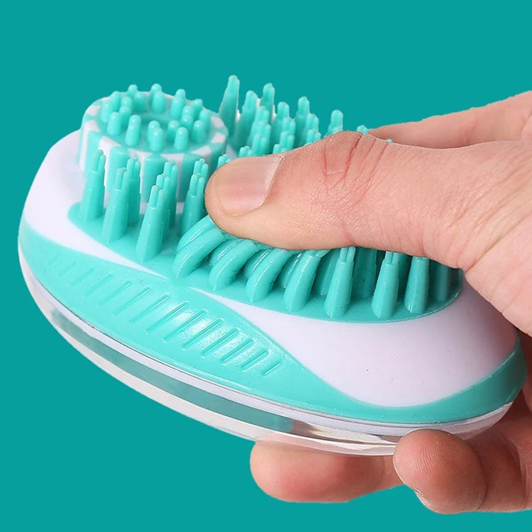 2-in-1 Pet Bath Brush & Shampoo Dispenser
