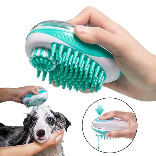 2-in-1 Pet Bath Brush & Shampoo Dispenser