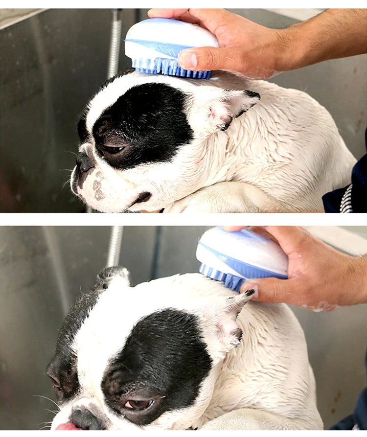 2-in-1 Pet Bath Brush & Shampoo Dispenser
