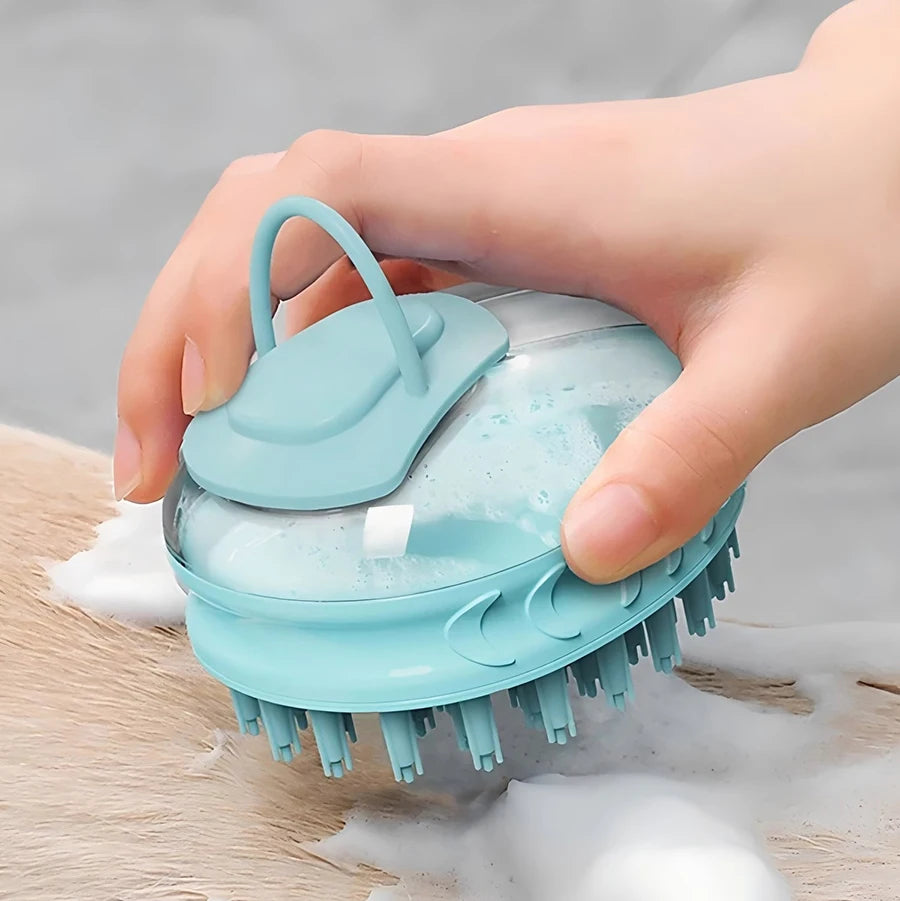 2-in-1 Pet Bath Brush & Shampoo Dispenser