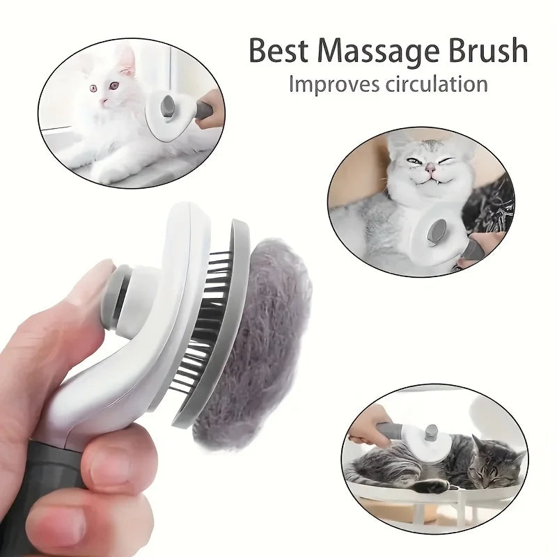 One-Click Pet Grooming Comb