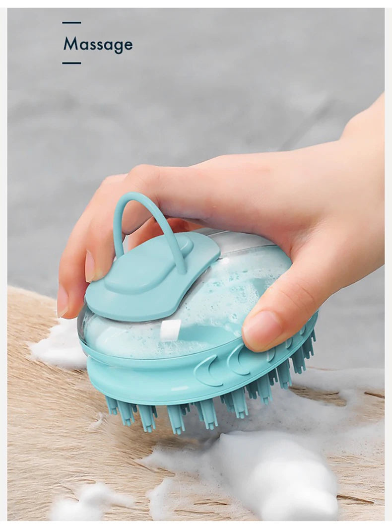 2-in-1 Pet Bath Brush & Shampoo Dispenser